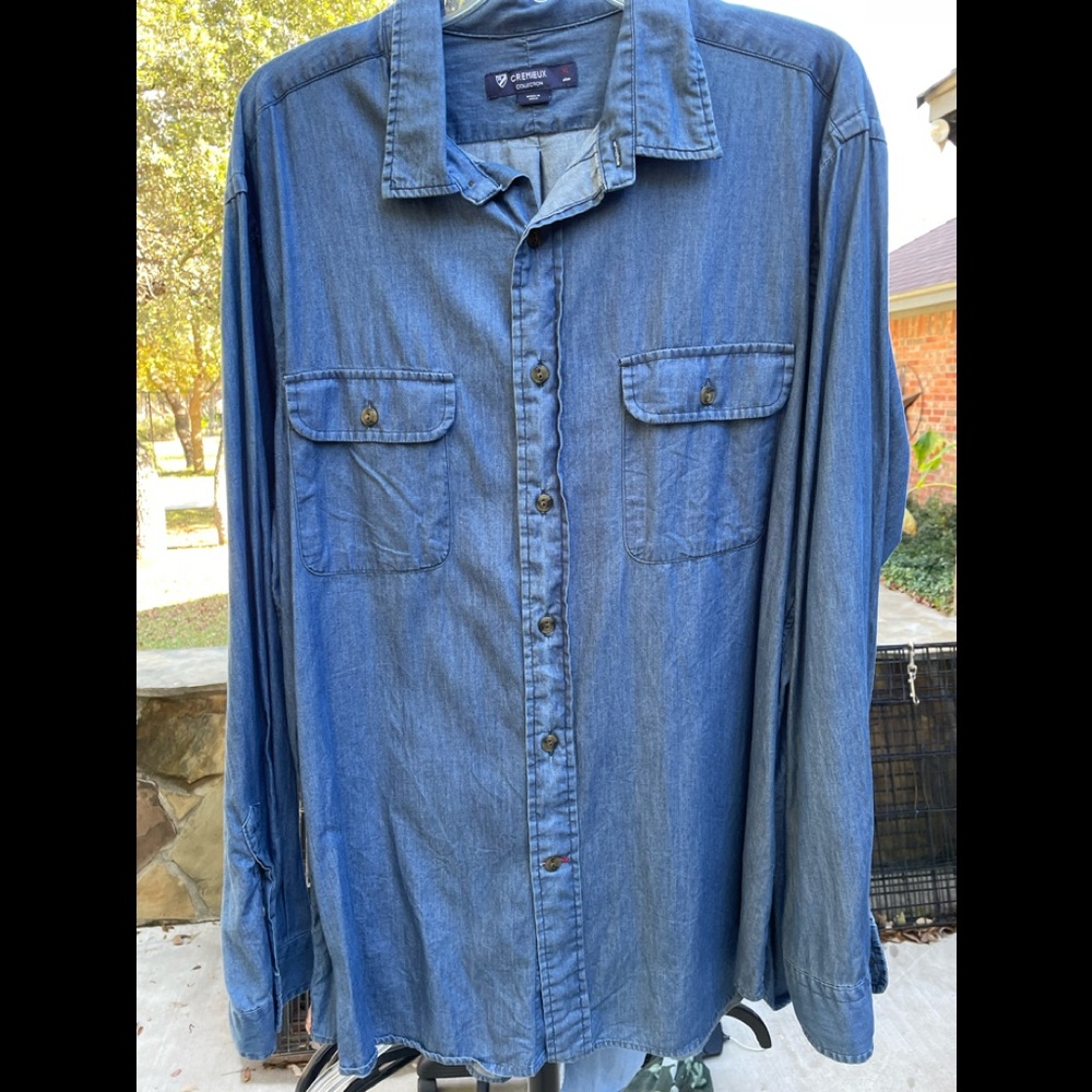 Daniel Cremieux Blue Denim Button-Up Blouse